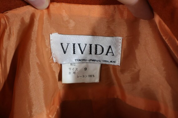 Vintage cropped rust-orange tailored jacket with … - image 7