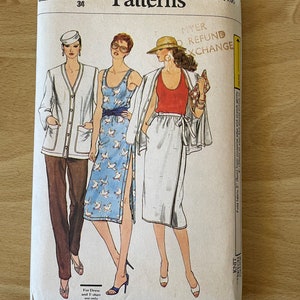 Vogue 7389 Vintage 80s Blouse, Trousers, Skirt and Dress Sewing Pattern