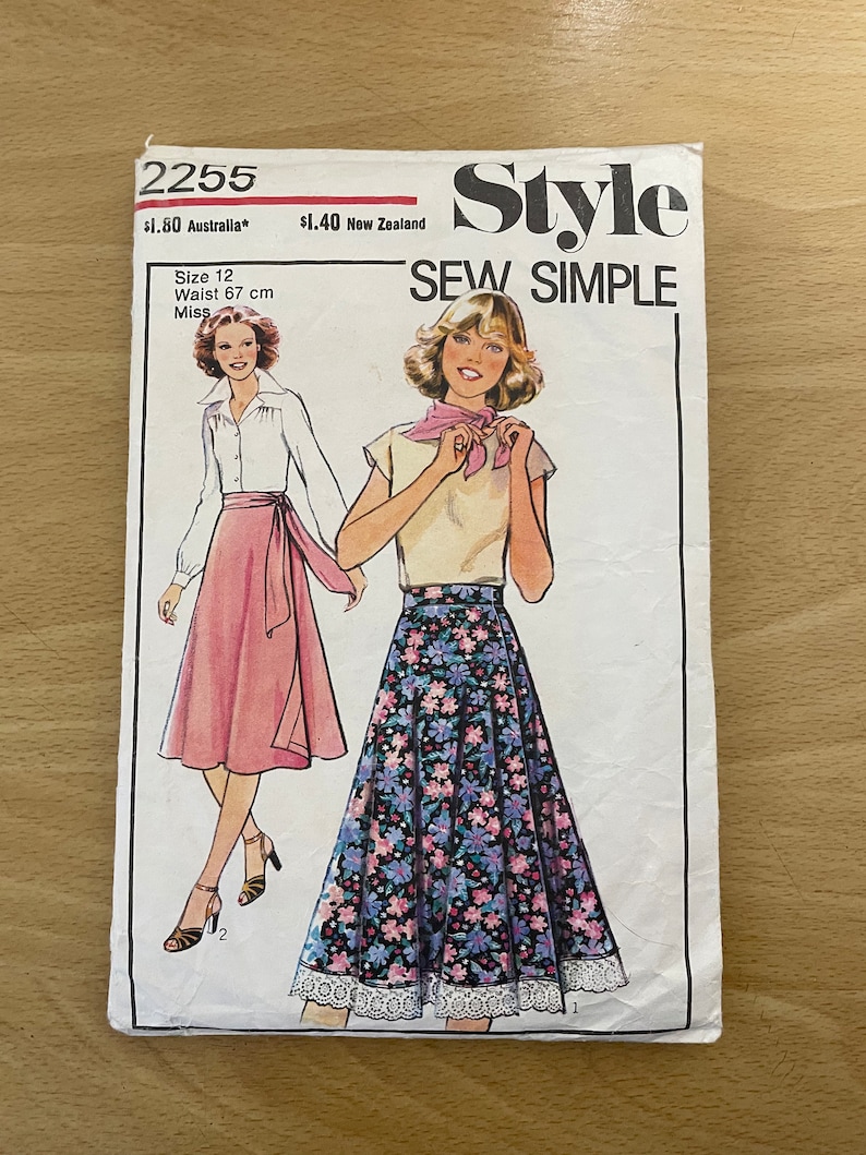 Style 2255 Vintage 70s Flared Wrap Skirt Sewing Pattern - Etsy