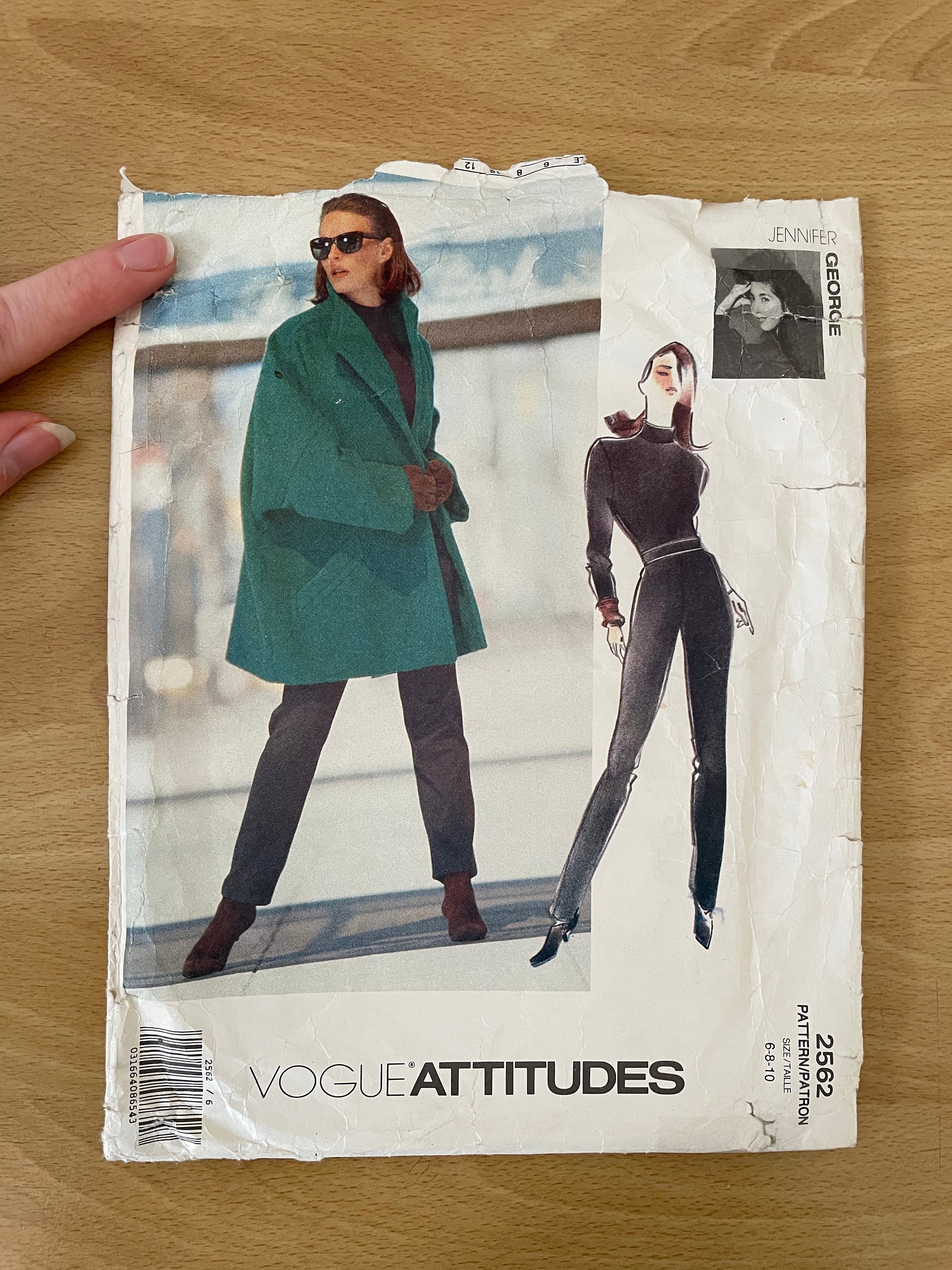 Vogue 2562 Vintage 90s Oversized Winter Jacket Cape With