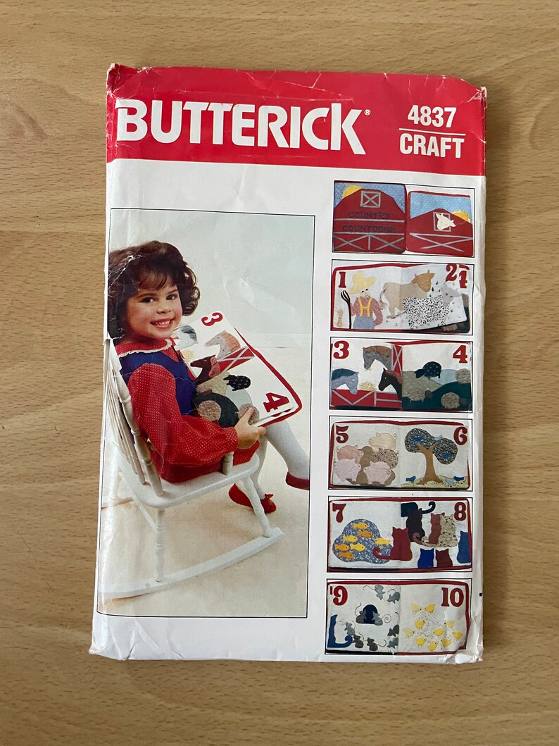 Butterick 4837 Vintage 80s Craft Do It Yourself Counting Book Pattern ...