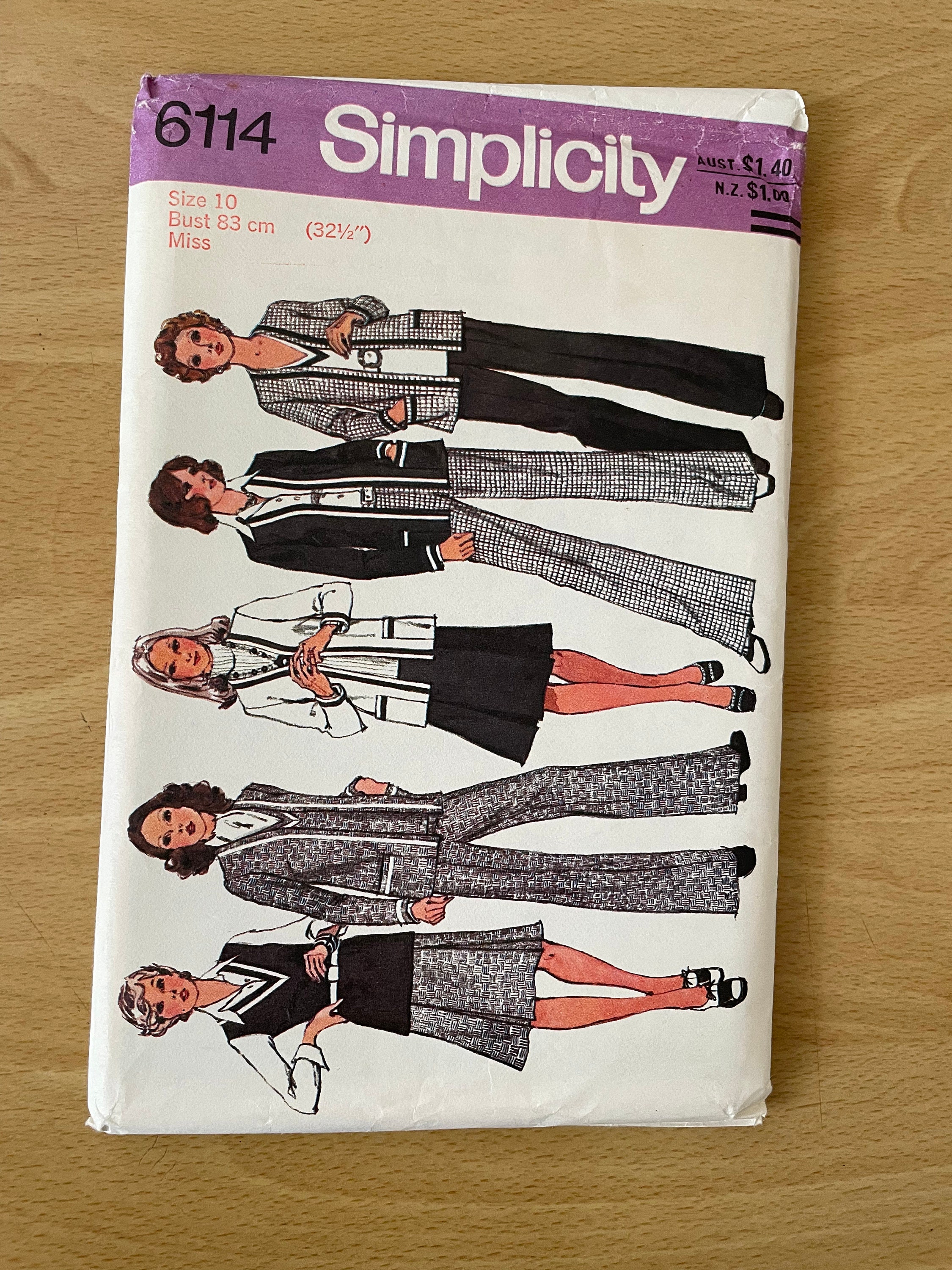 Simplicity 6114 Vintage 70s Jacket Top Pleated Skirt and - Etsy