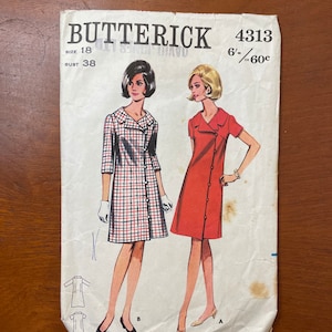 Butterick 4313 Vintage 60s A-Line Coat Dress Sewing Pattern