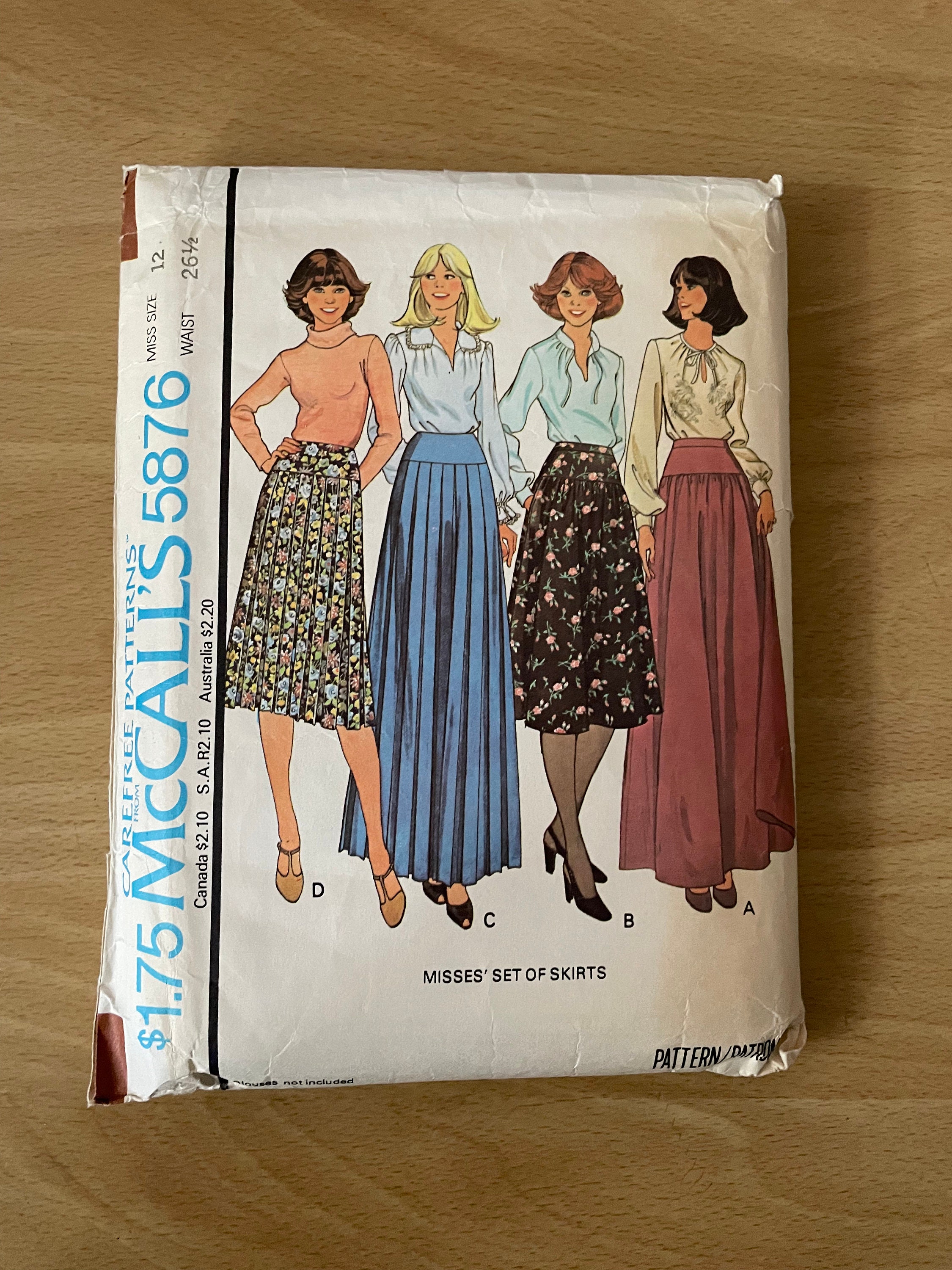 Mccall’s 5876 Vintage 70s High Waisted Skirt With Gathered Yokes ...