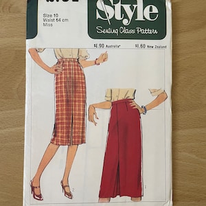 Style 2754 Vintage 80er Jahre High Waist Rock mit Kellerfalte und Schlitz Schnittmuster