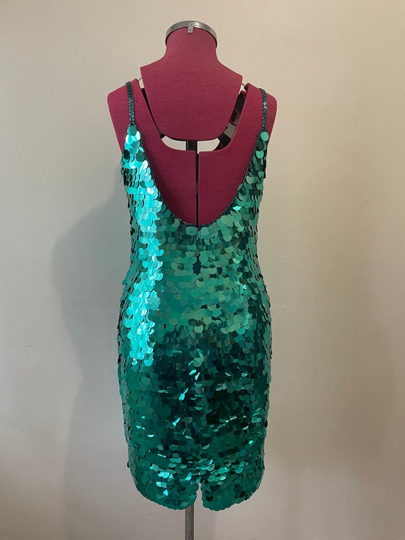 Absolutely gorgeous vintage green teal party dres… - image 3