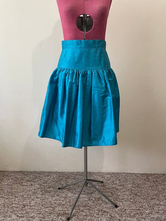 Bright Blue Fitted 80s Party Skirt Etsy