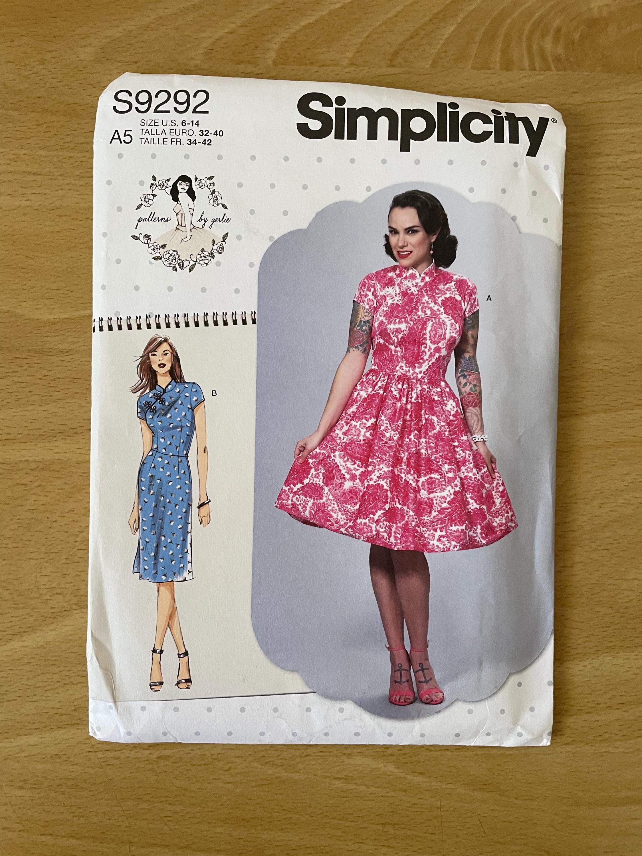 Simplicity 9292 Gertie Pattern Dress With Mandarin Collar and