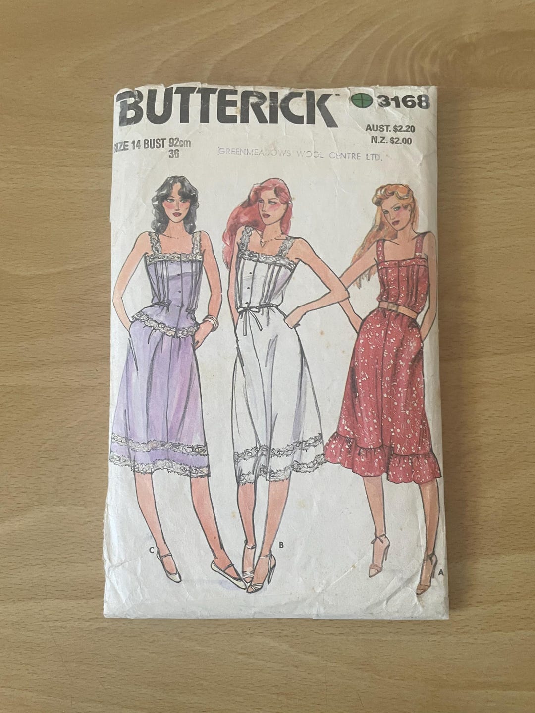 S3168 Pattern Butterick 3168 Vintage 80s Dress With Pockets, Tucks, Shoulder Straps ...