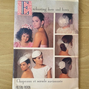 Butterick 3573 vintage 80s hats and bows craft/ sewing pattern