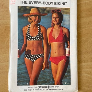 Simplicity 6353 vintage 70s bikini, bathers, swimwear sewing pattern