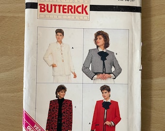 Butterick 4036 vintage veste des années 80 blazer motif de couture
