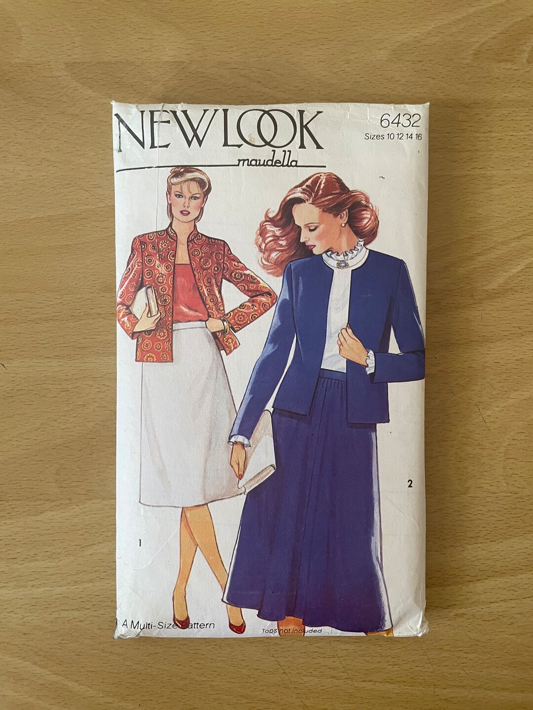 New Look 6432 Vintage 80s Jacket With Standing Collar and Long Sleeves ...