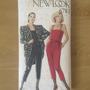 【House on the hill】ストライプ jumpsuit 80 New Look 6783 Vintage 80s Jumpsuit With Shoulder Straps and