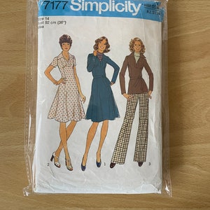 70s vintage フレアスリーブワンピース