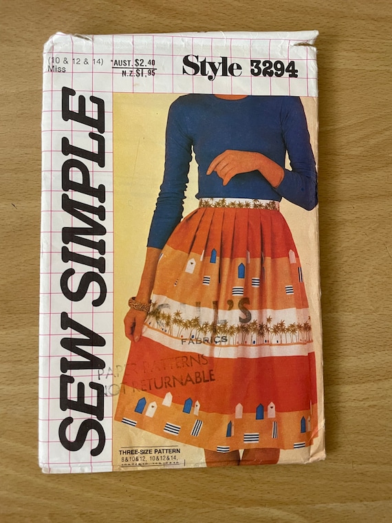 Style 3294 vintage années 80s simple taille haute jupe plissée