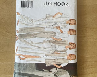 Butterick 3371 vintage 90s J. G. Hook jacket and vest with sleeves, pockets, straight skirt plus straight-legged pants sewing pattern