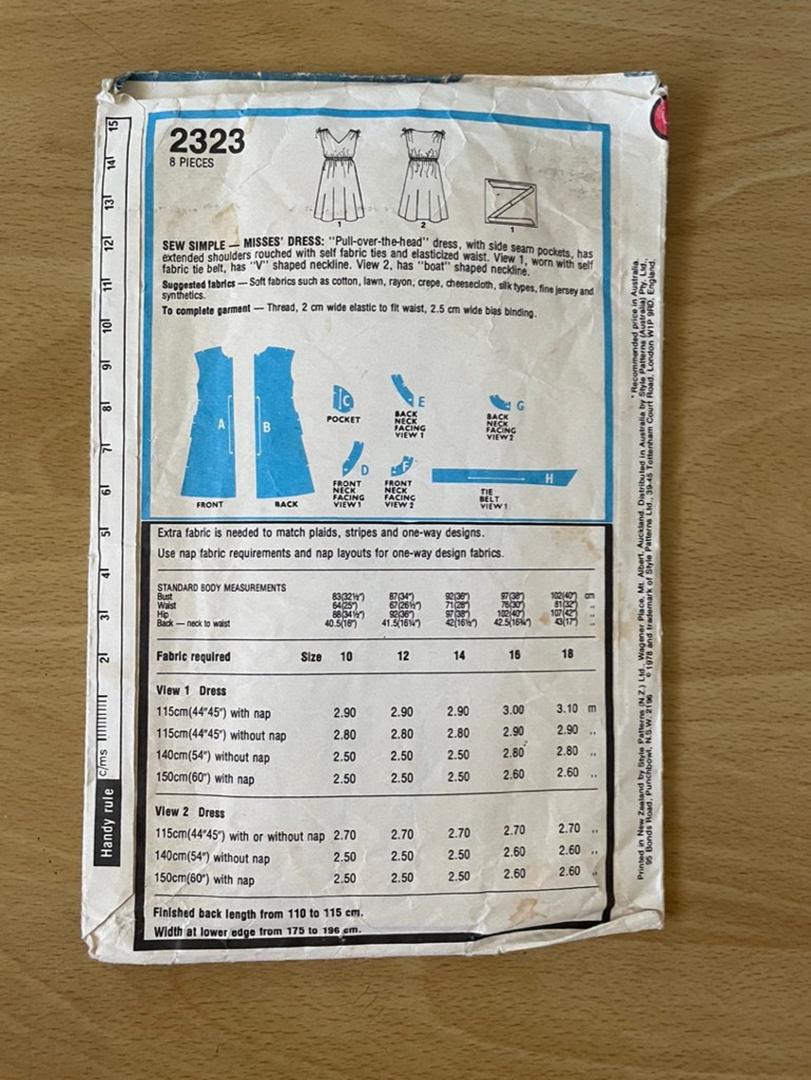 Style 2323 Vintage 70s Dress With Gathered Shoulders Sewing Pattern - Etsy