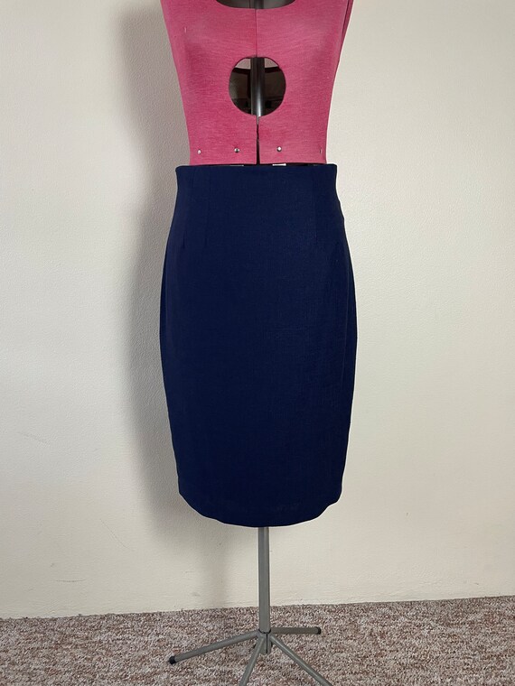 High Waisted Blue Corporate Anthea Crawford Skirt - Etsy