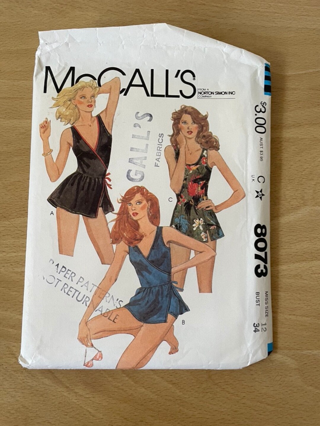 Mccalls 8073 Vintage 80s Bathing Suit, Bathers, Two Piece Sewing