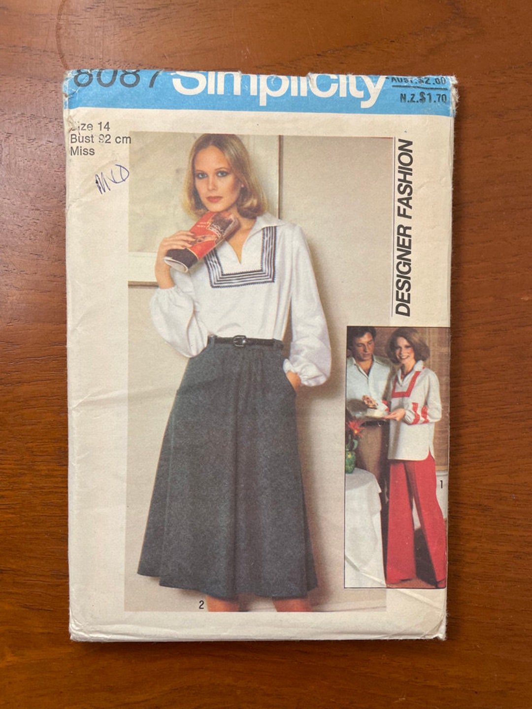 Simplicity 8087 Vintage 80s Boho Hippy Top/ Blouse, Skirt and Trousers ...