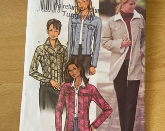 Butterick 3595 00s loose jacket with princess seams, collar and sleeves in two lengths sewing pattern