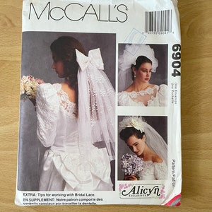 McCall&#39;s 6904 veli da sposa vintage anni &#39;90 e accessori cucito / modello artigianale