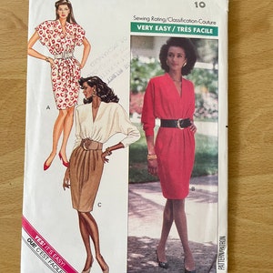 Butterick 6560 vintage 80er Jahre Tailliertes Kleid mit Plissee Mieder und Rock Schnittmuster