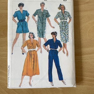 Simplicity 7492 Vintage 80s jumpsuit, playsuit and dress sewing pattern