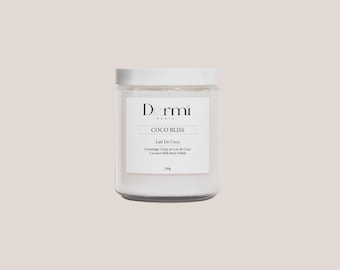 Dermi Coco Bliss Body Scrub – Coconut Milk & Sea Salt Exfoliating Scrub with Shea Butter, Hydrating Body Polish for Soft Glowing Skin