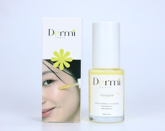 Dermi Vita Glow Vitamin C Serum – Brightening Face Serum with Turmeric & Arbutin for Radiant Glowing Skin