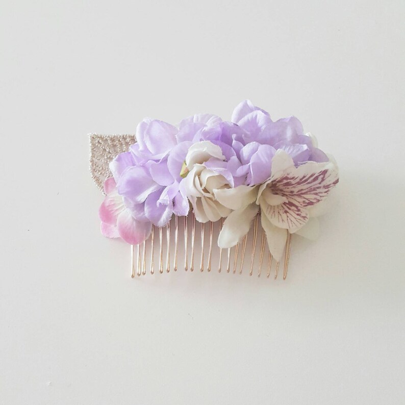 Bridal Hair Comb Floral Hair Comb Silk flower Accessories Etsy