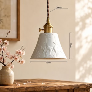 Modern keramisk pendellampa | Vit E27 taklampa för sovrum, matsal och loft
