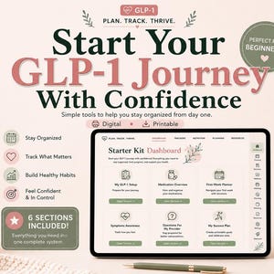 Kit de démarrage GLP-1 pour iPad GoodNotes | Agenda pour débutant Ozempic Semaglutide | Suivi des symptômes | PDF numérique