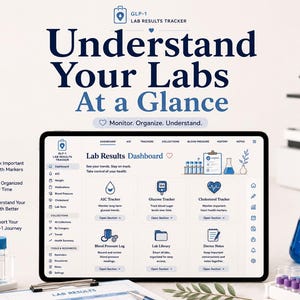 Ozempic Lab Results Tracker GoodNotes iPad | A1C, Glucose, Cholesterol Log | GLP-1 Digital Planner PDF