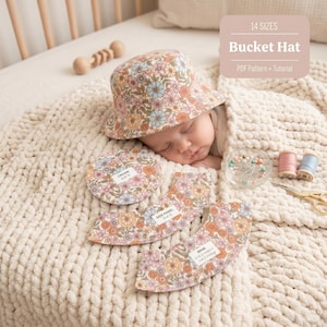 Patrón de costura en PDF para sombrero tipo pescador / Sombrero reversible para el sol (hazlo tú mismo) / Tutorial de costura fácil para principiantes / Patrón imprimible (tallas S–3XL) / Descarga instantánea