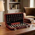 Personalized Wooden Chess Set\uff0cCustom  Handmade Magnetic Folding Board with 2 Extra Queens ,Luxury Travel Games\uff0cAnniversary Gift for men