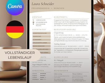 Lebenslauf Vorlage Canva | Bearbeitbare Vorlage | Minimalistyczny Elegancki | Pobierz Soforta