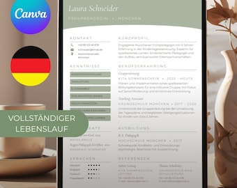 Lebenslauf Vorlage Canva | Bearbeitbare Vorlage | Minimalistyczny Elegancki | Pobierz Soforta