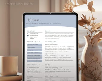 Canva CV Şablonu | Ön Yazı ve Özgeçmiş Seti | Düzenlenebilir Şablon | Minimalistyczny Zarif | Anında İndirme
