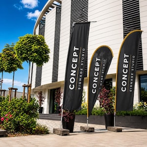 Custom Feather Flag for Company - Design and Production, Outdoor Advertising Banner, Flag Branding Design, Outdoor Promotional Feather Flag