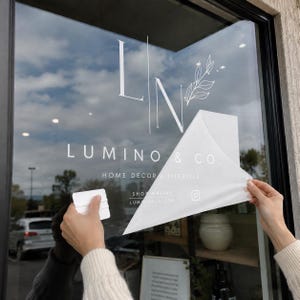 Personalized Storefront Lettering, Custom Vinyl Window Sign, Customizable Business Decal - Logo, Socials, QR Code Vinyl for Storefront