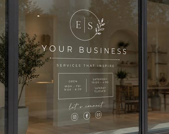 Logotipo personalizado para ventanas - Vinilo adhesivo con logotipo personalizado para empresas - Vinilo para escaparates - Imagen de marca para ventanas - Vinilo adhesivo personalizable para empresas