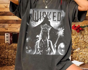 Wicked Shirt Comfort Colors 1717, Vintage Wicked Graphic Tee, Oversized Broadway Musical Shirt, Witchy Aesthetic T-Shirt, Gift for Musical