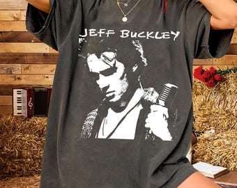 Jeff Buckley Inspired Shirt Comfort Colors 1717, Vintage Music Tee, Alternative Rock T-Shirt, Singer Songwriter Fan Gift, Unisex Garment Tee