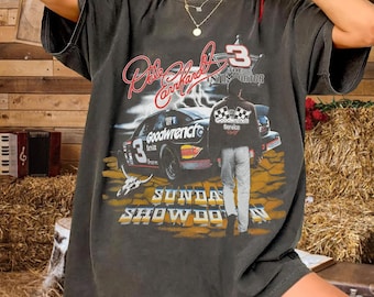 Dale Earnhardt Inspired Shirt Comfort Colors 1717, Vintage Racing Tee, Retro Motorsport T-Shirt, NASCAR Fan Gift, Unisex Garment Dyed Tee