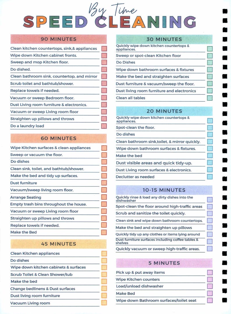 Physical ADHD Cleaning Planner, Printed Routine Checklist Book, Rainbow Dopamine Chore Tracker Gift bild 7