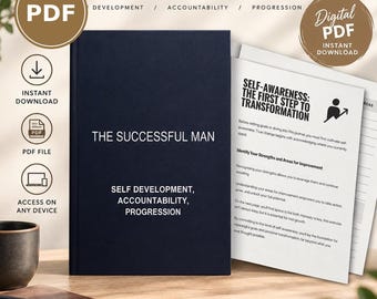 The Successful Man Journal PDF, Fillable Self Improvement Planner for Men, Goal Setting Workbook, 90 Day Digital Journal, Instant Download