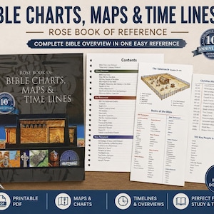 Bible Charts, Maps, Timelines, Scripture Reference Guide (Instant Download)