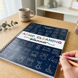 Physical ADHD Cleaning Planner, Printed Routine Checklist Book, Rainbow Dopamine Chore Tracker Gift bild 4